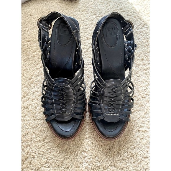 Frye Joy Huarache Slingback Platform Heels Size 8.5 - Picture 2 of 5